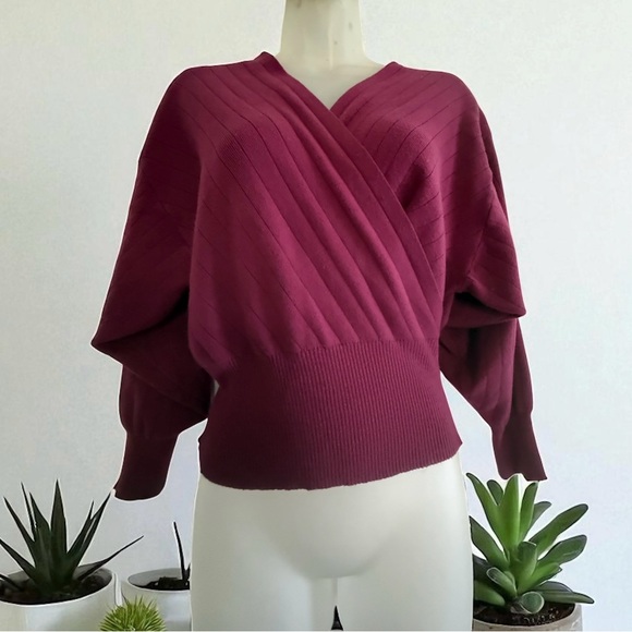 Fashion Nova elegant wine-colored women's sweater, size XS, made of viscose - Picture 9 of 11